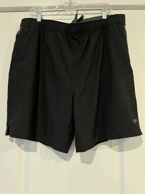 Men’s Speedo Tech Volley Stretch Swim Shorts. Black-Gray. XXL. Pre-owned.